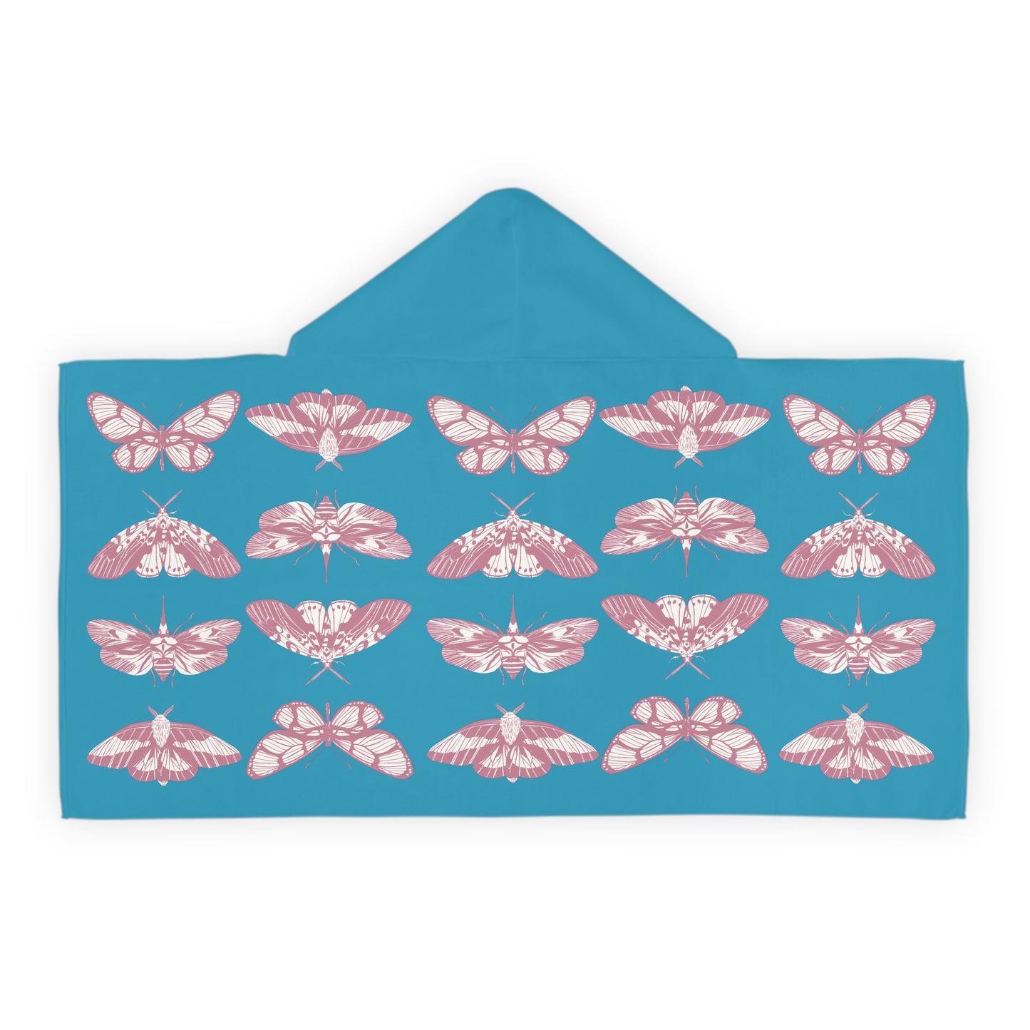 Youth Hooded Towel with Elegant Moth Design, Perfect for Beach Days, Poolside Fun, Bath Time, or Gift for Nature Lovers